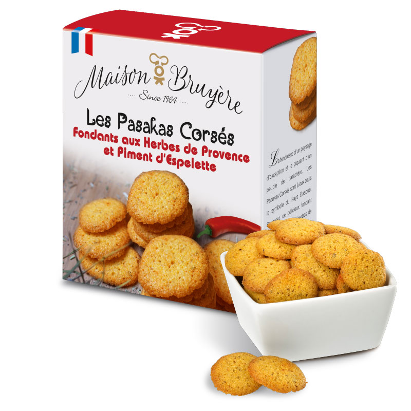 Les fondants salés aux herbes de Provence et piment d'Espelette de la biscuiterie artisanale Maison Bruyère, parfaits pour l'apéritif !